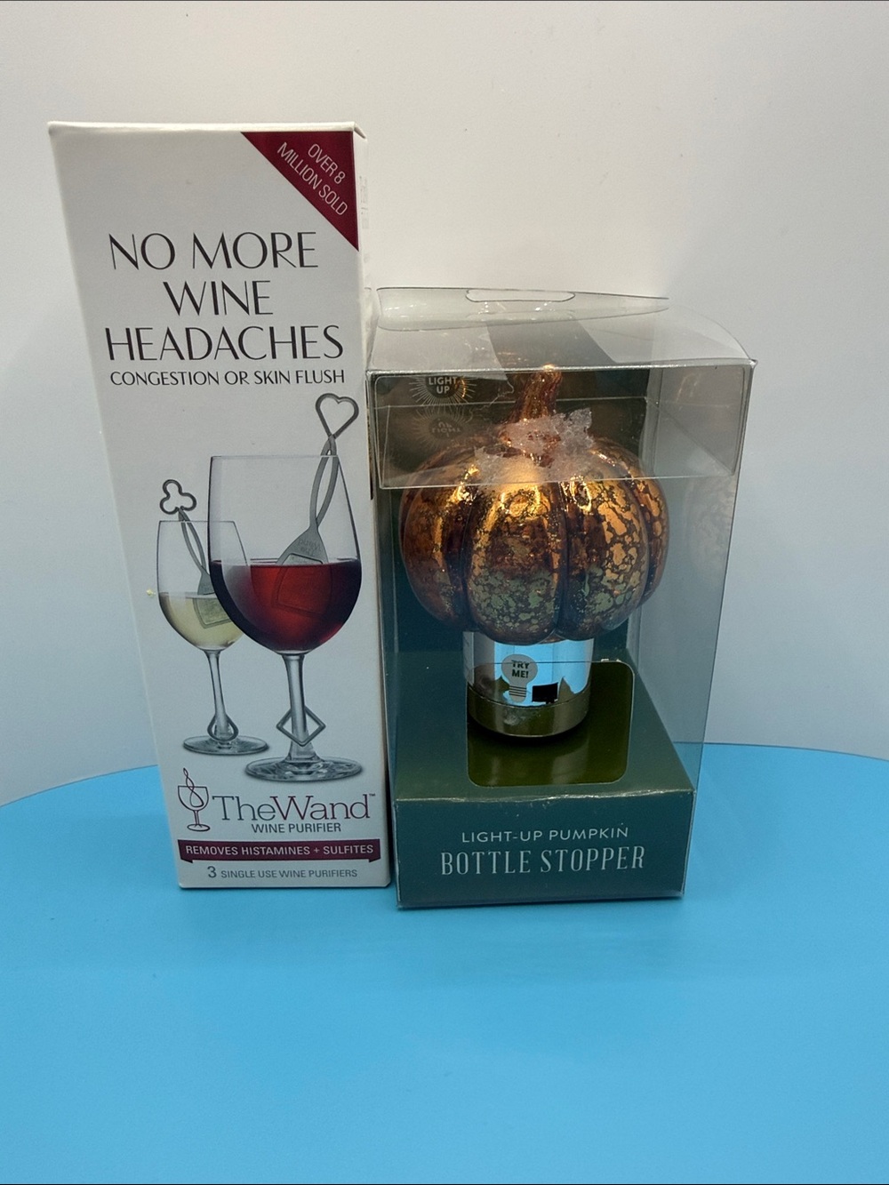 TheWand Wine Purifier & Light-Up Pumpkin Bottle Stopper - Gold/Bronze